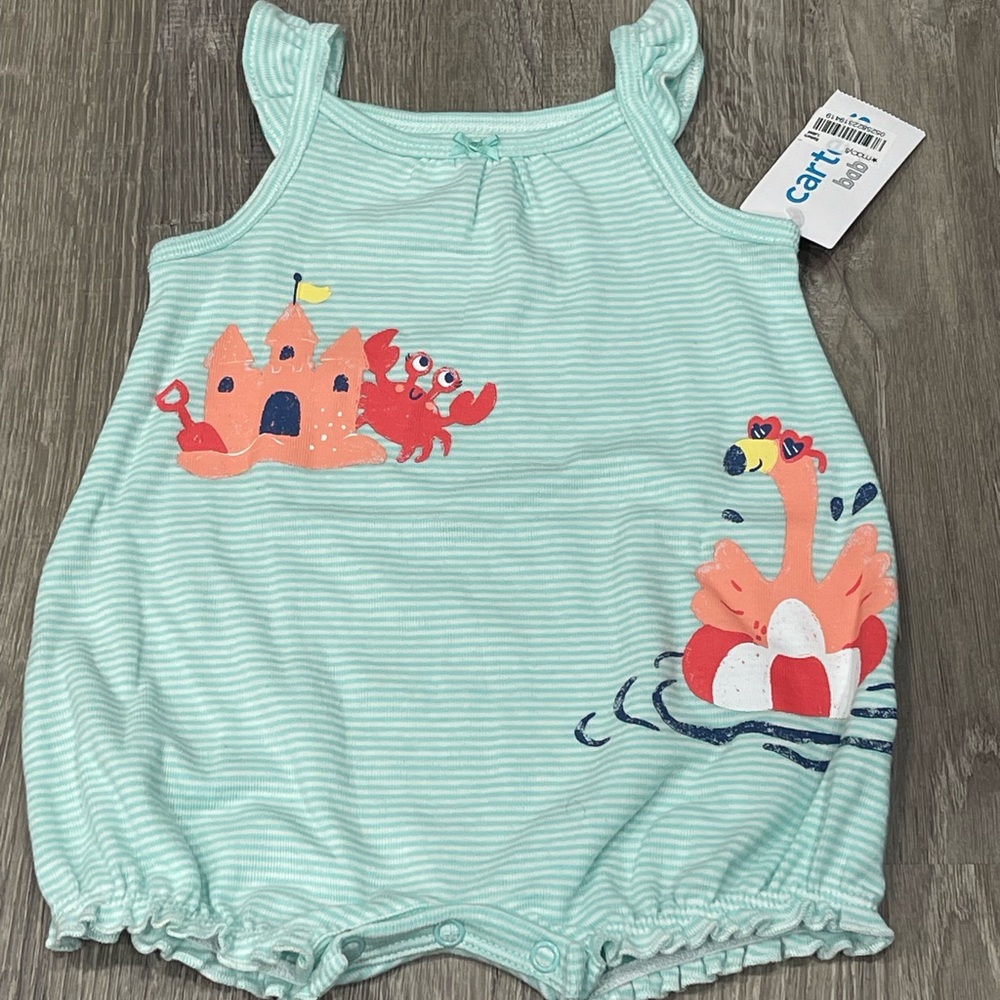 Carter’s 3 Month NWT flamingo crab outfit Girls K6